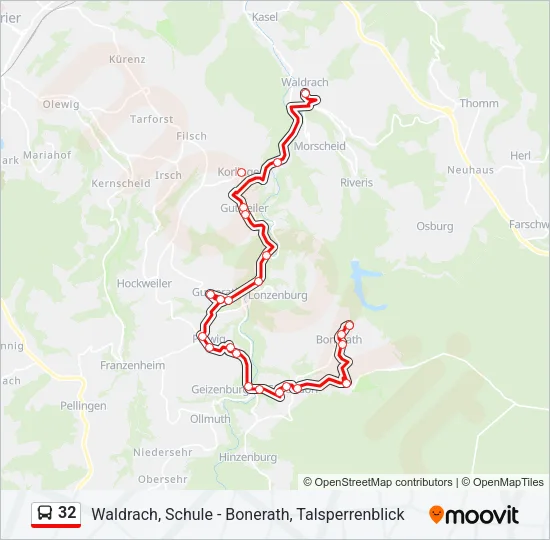 32 Bus Line Map