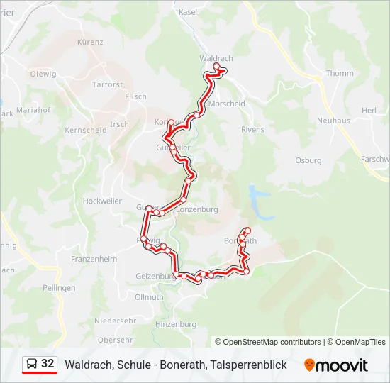32 Bus Line Map