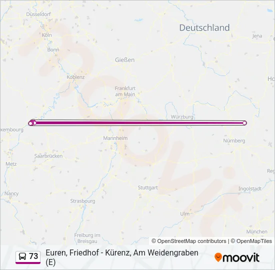 73 Bus Line Map