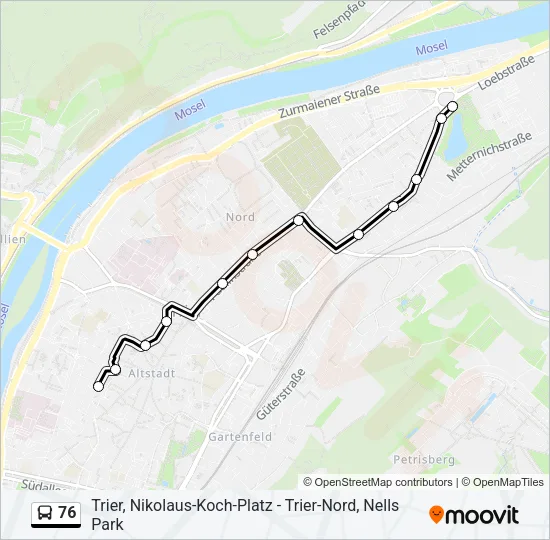 76 Bus Line Map