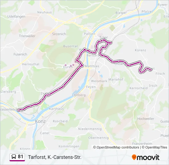 81 Bus Line Map