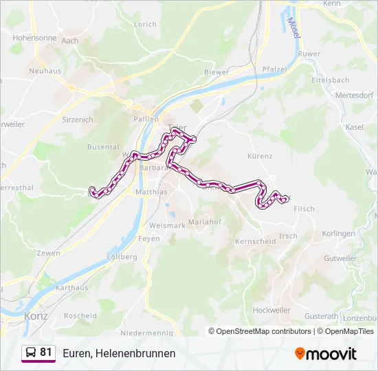 81 Bus Line Map