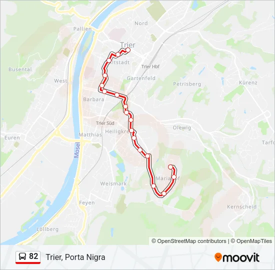 82 Bus Line Map