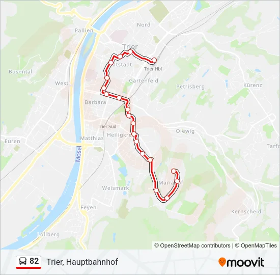 82 Bus Line Map