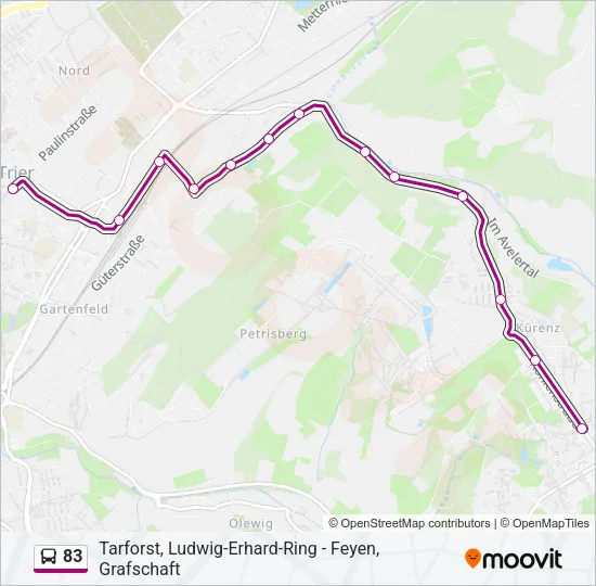 83 Bus Line Map