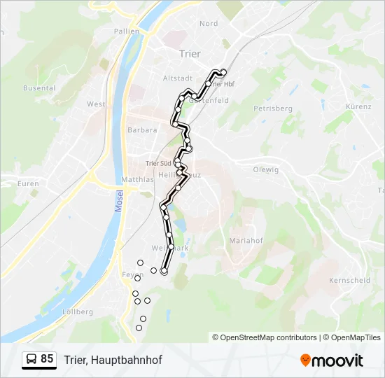 85 Bus Line Map