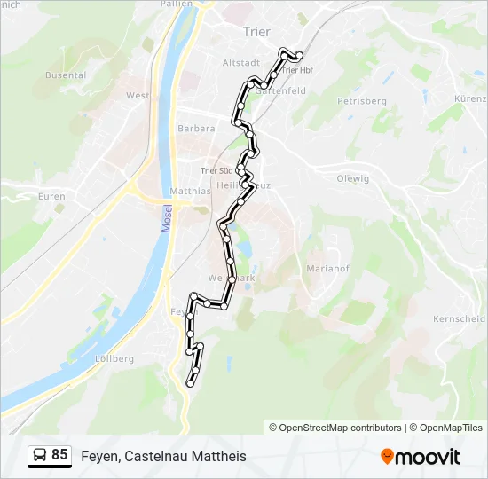 85 Bus Line Map