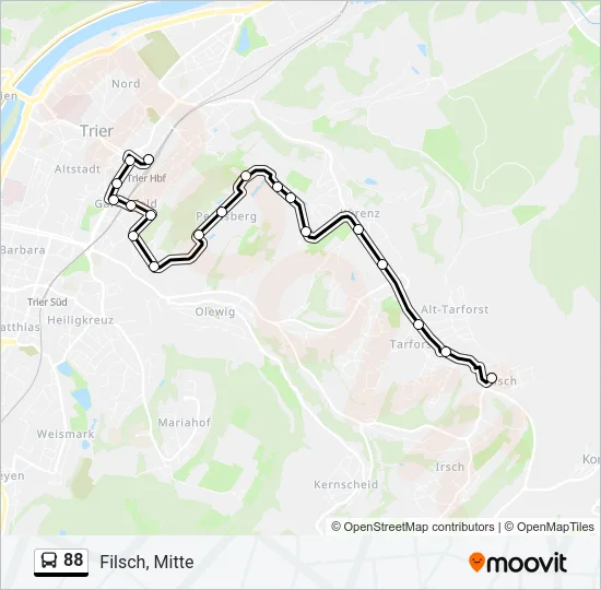 88 Bus Line Map