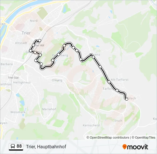 88 Bus Line Map