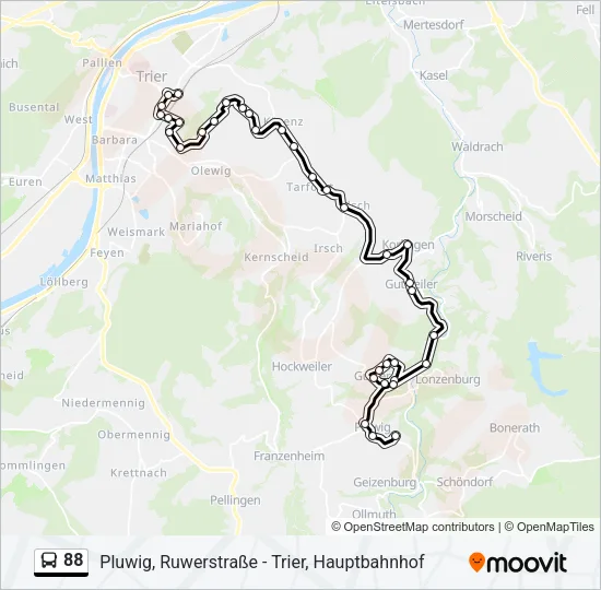 88 Bus Line Map