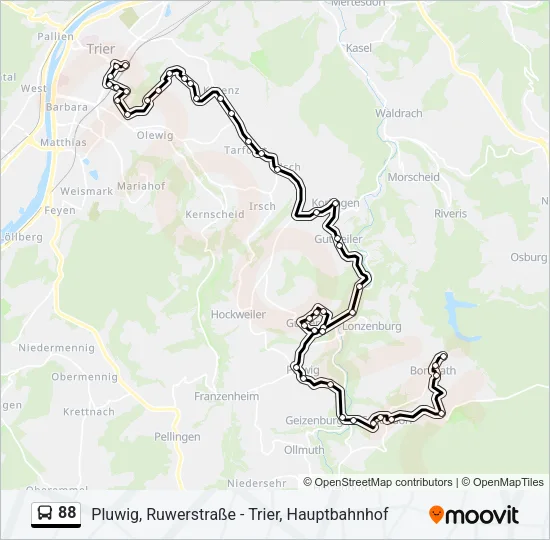 88 Bus Line Map