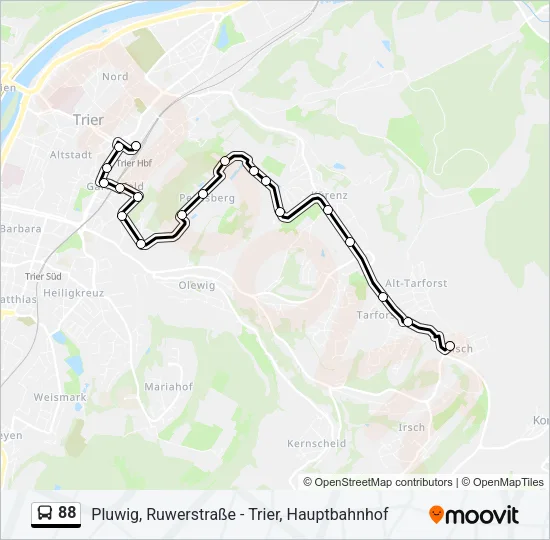 88 Bus Line Map