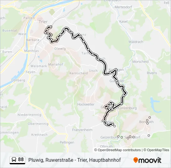 88 Bus Line Map