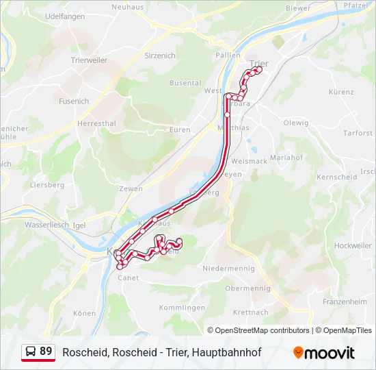89 Bus Line Map