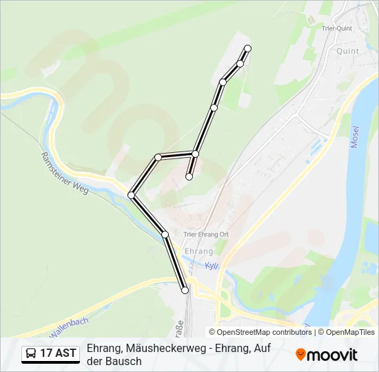 17 AST Bus Line Map