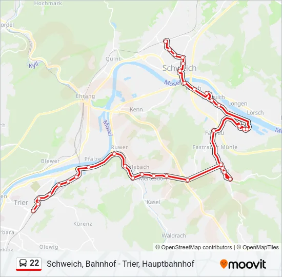 22 Bus Line Map