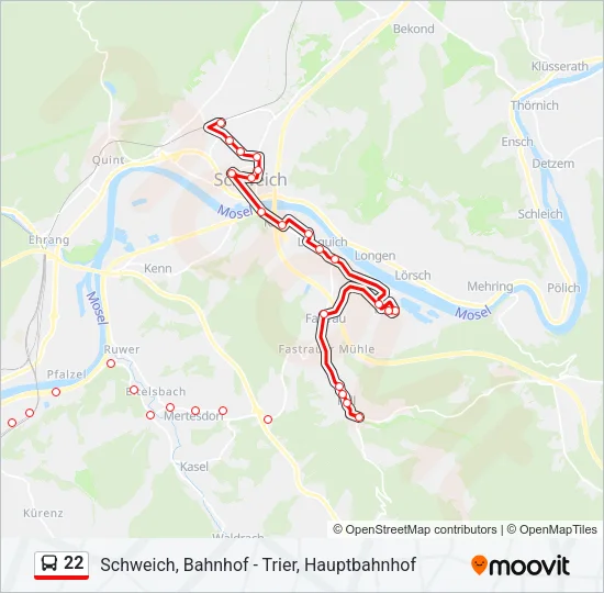 22 Bus Line Map
