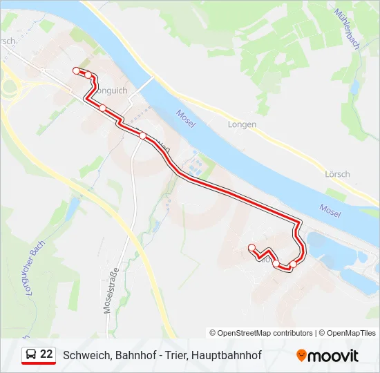 22 Bus Line Map
