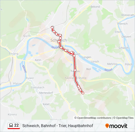 22 Bus Line Map