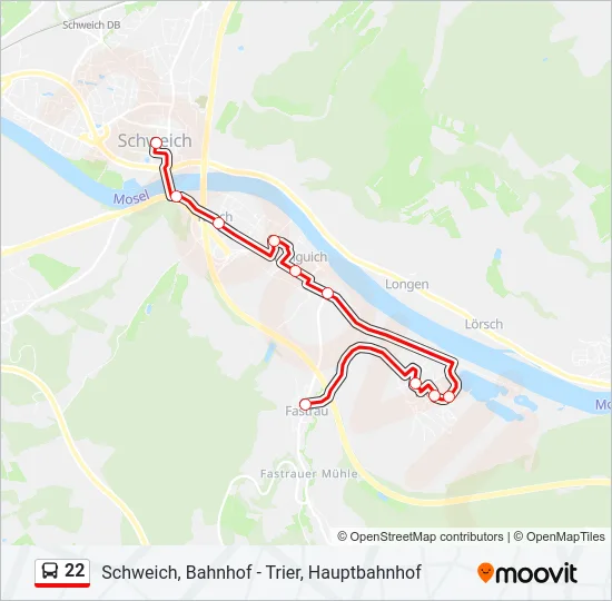 22 Bus Line Map