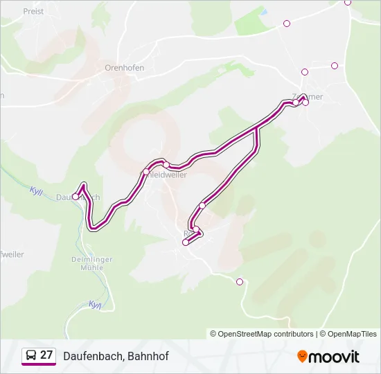 27 Bus Line Map
