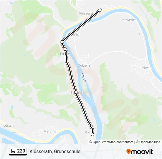 220 Bus Line Map