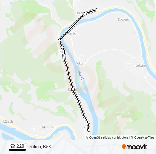 220 Bus Line Map