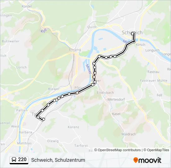 220 Bus Line Map