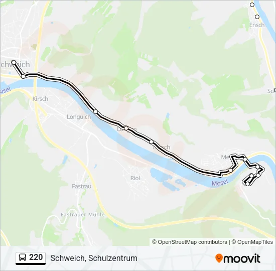 220 Bus Line Map