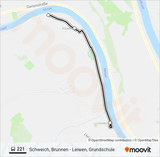 221 Bus Line Map