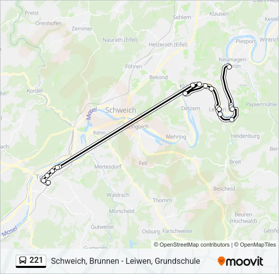 221 Bus Line Map