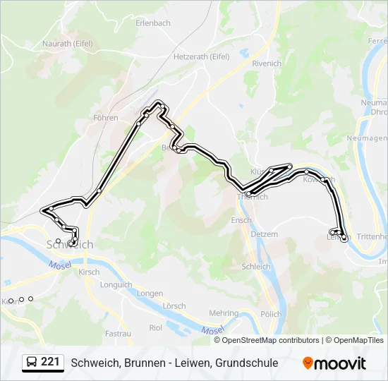 221 Bus Line Map