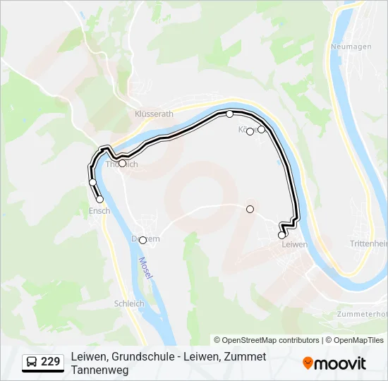 229 Bus Line Map