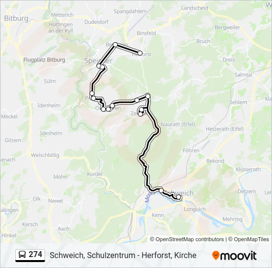 274 Bus Line Map