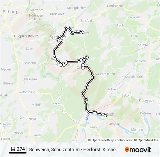 274 Bus Line Map
