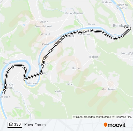 Buslinie 330 Karte