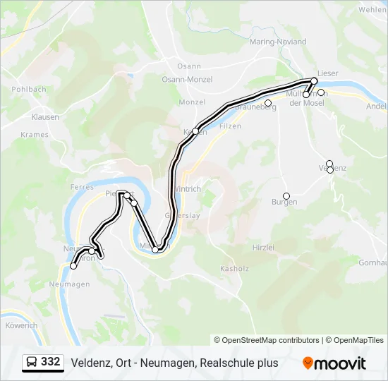 332 Bus Line Map
