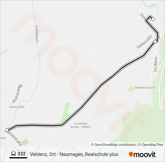 332 Bus Line Map