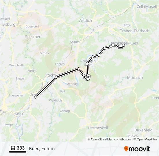 333 Bus Line Map