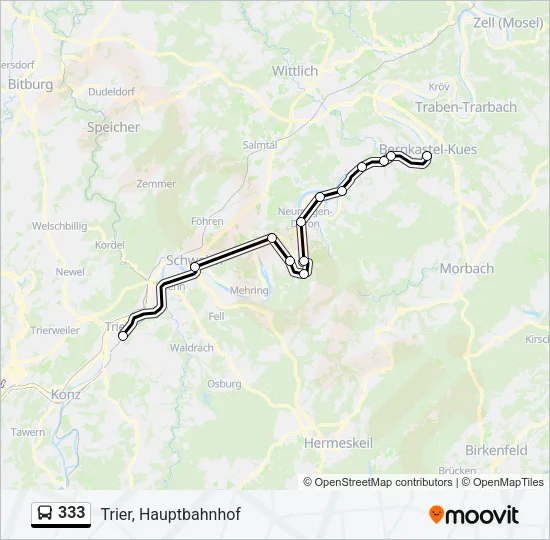333 Bus Line Map
