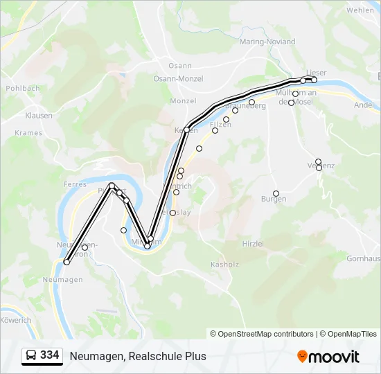 334 Bus Line Map