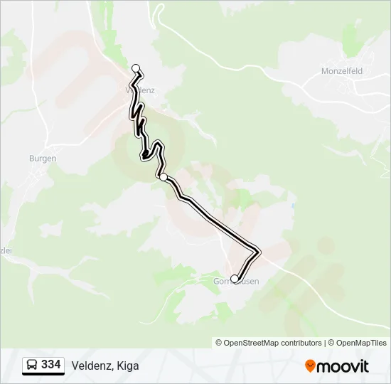 334 Bus Line Map