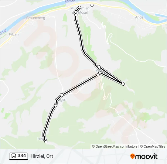 334 Bus Line Map