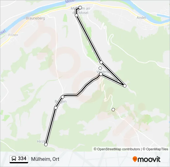 334 Bus Line Map