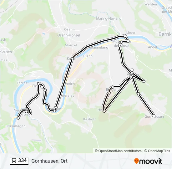 334 Bus Line Map