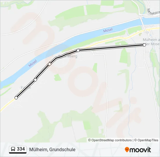 334 Bus Line Map