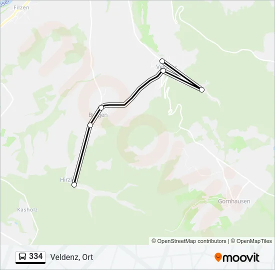 334 Bus Line Map