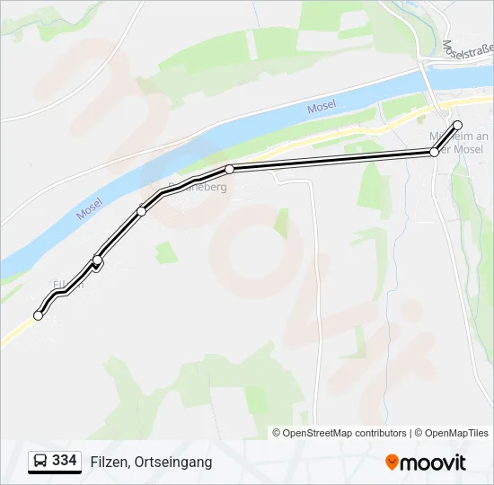 334 Bus Line Map