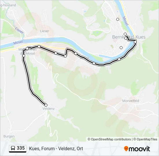 335 Bus Line Map