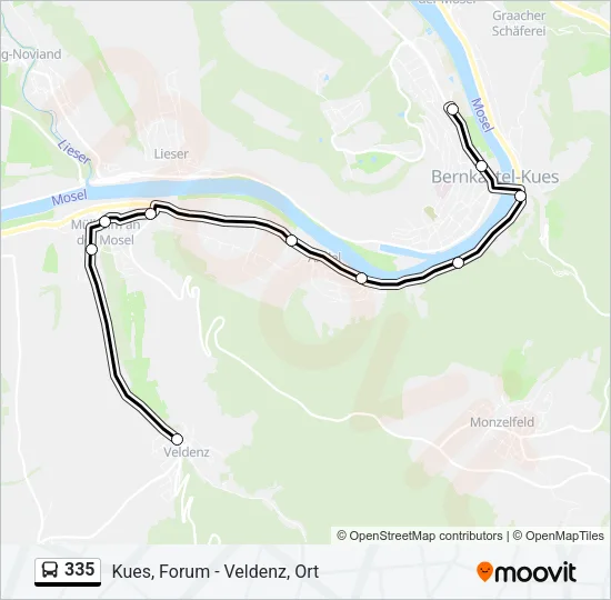 335 Bus Line Map